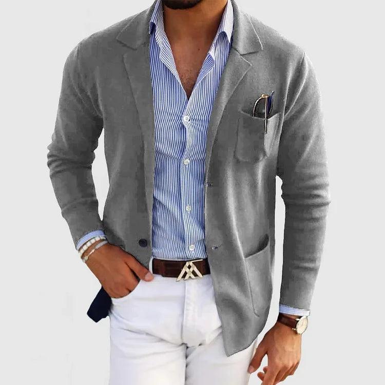 Stijlvolle Heren Blazer Met Zakken & Reverskraag