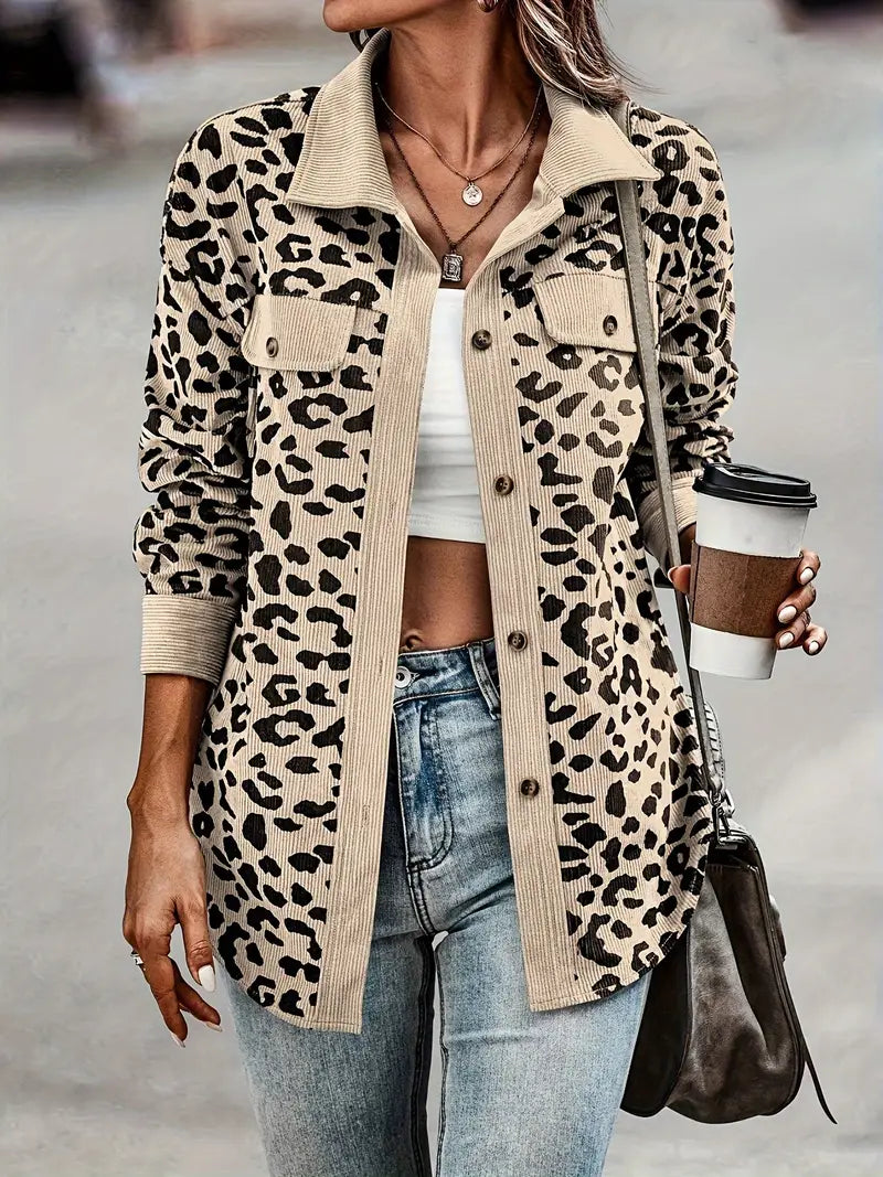 Modieuze Luipaard Print Vest Voor Dames - Lotte