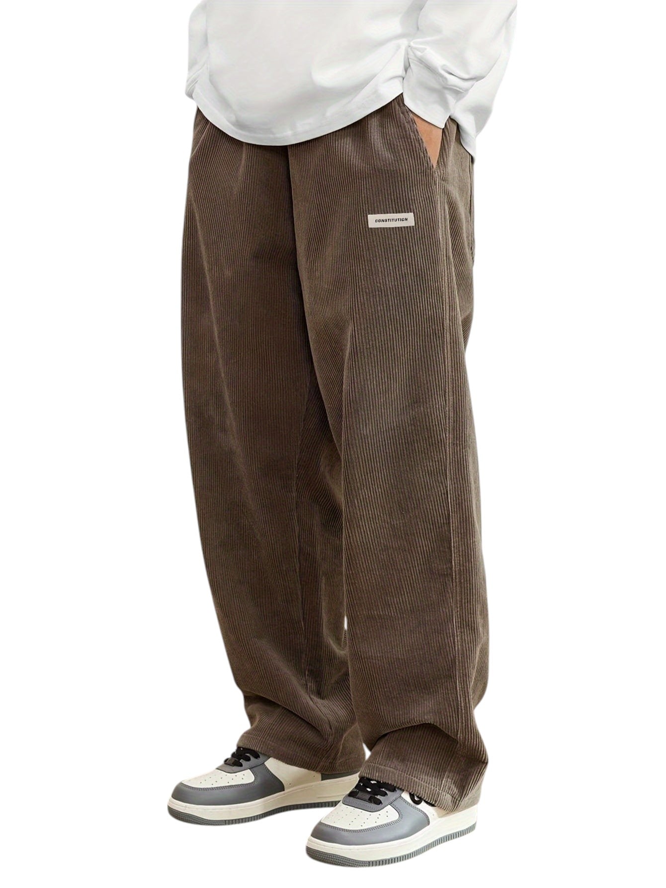 Heren Corduroy Broek Met Zakken