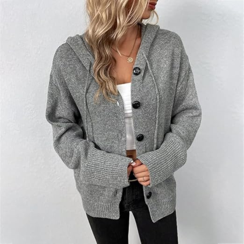 Casual Vest Met Capuchon | Knoopsluiting