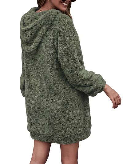 Oversized Zachte Hoodie Met Halve Rits - Comfy