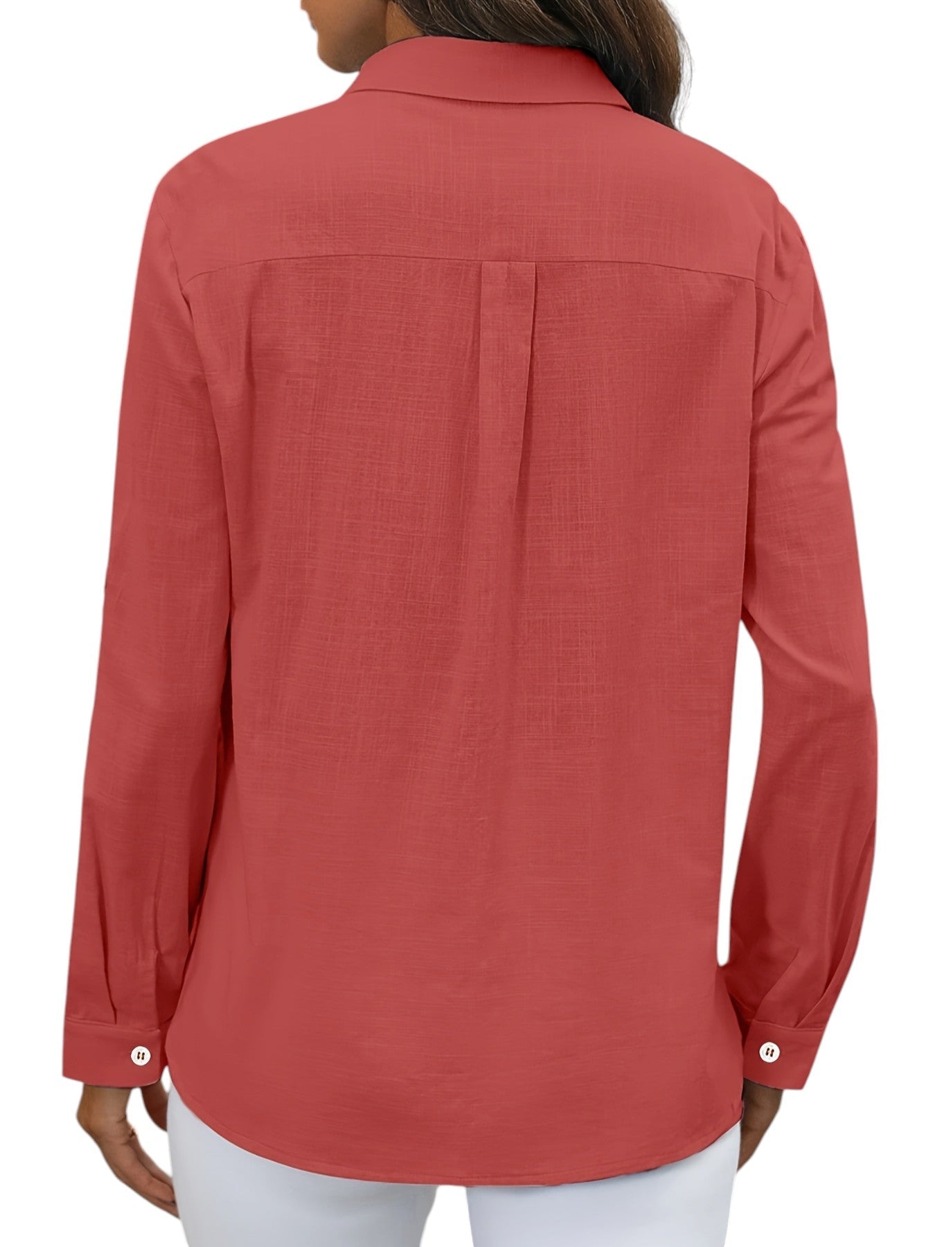 Linnen Dames Blouse In Effen Kleuren