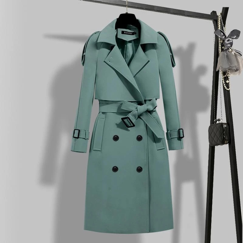 Analea - Luxury Trenchcoat Lang Dames met knopen en riem luxe comforrtabel chique