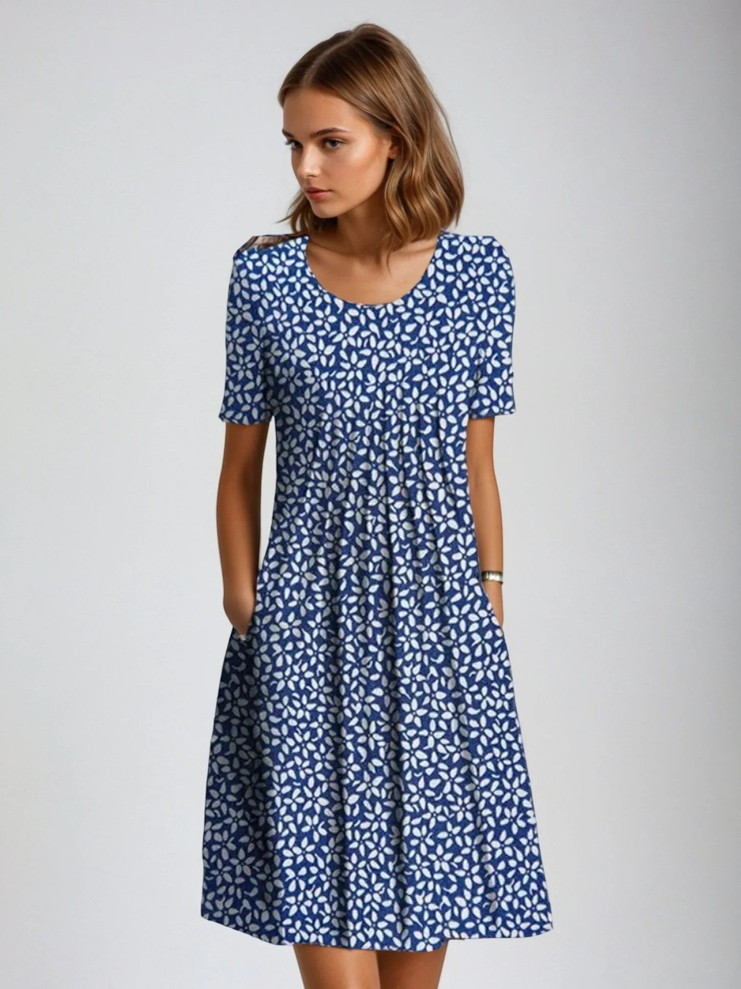 Calista | Midi Zomerjurk Met Bloemenprint