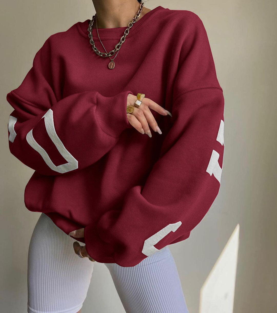 Oversized Sweater Met Ronde Hals