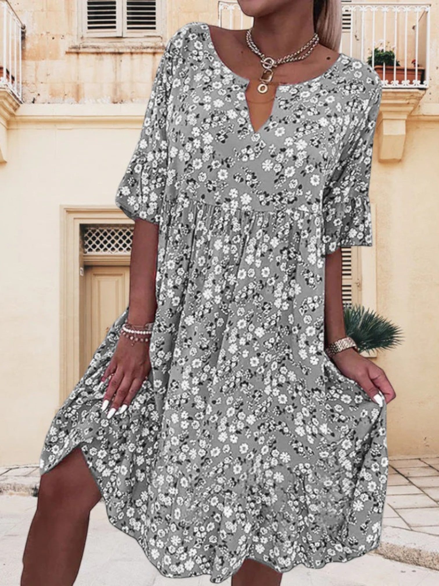 Zomerjurk Met Bloemen | Midi