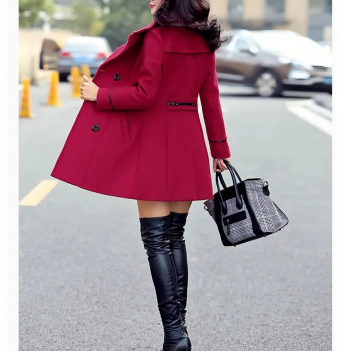 Chaveli - Chique Getailleerde Dames Trenchcoat lange trenchcoat damesjas met knopen 