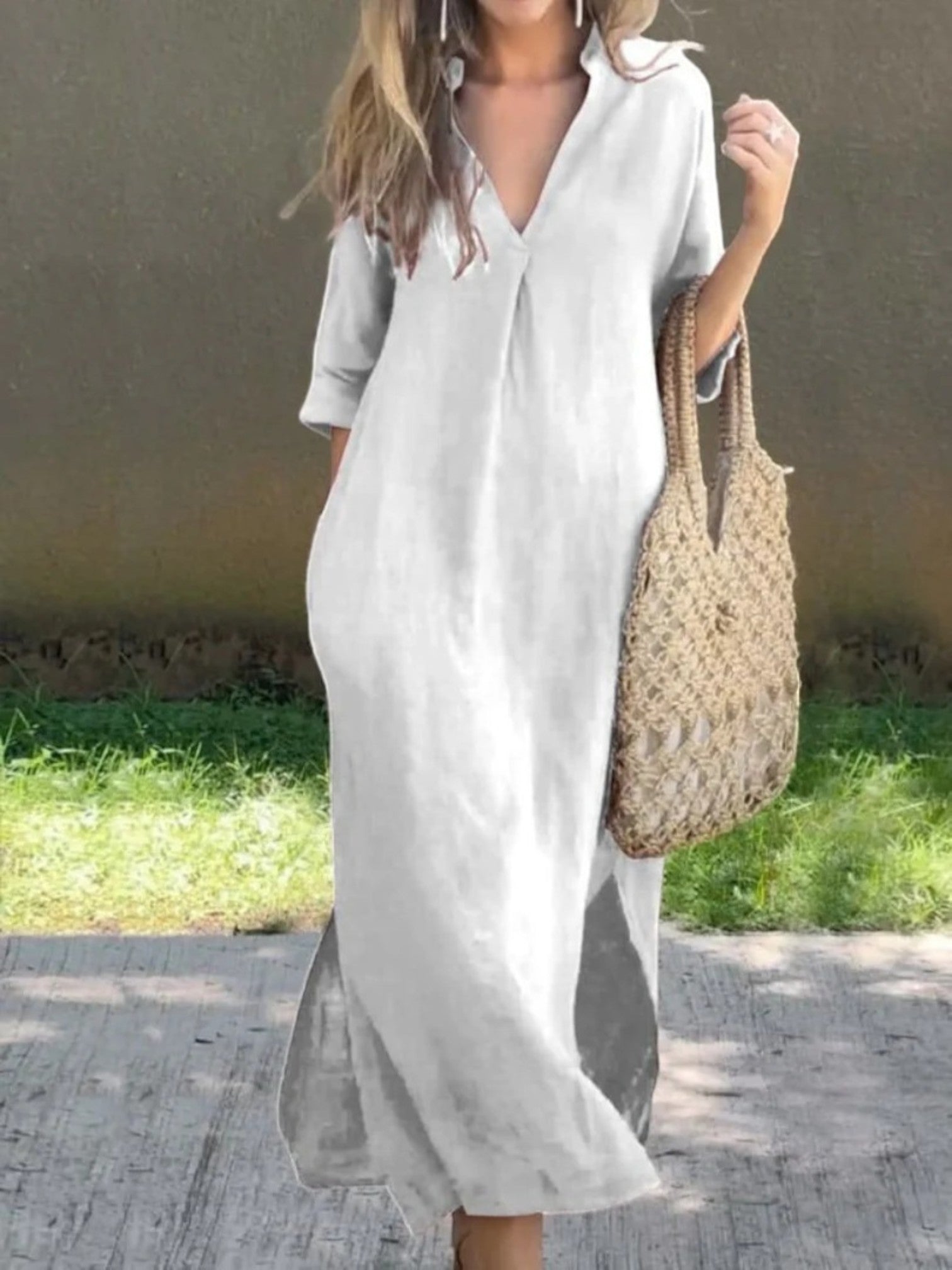 Anouk | Zomerjurkje Met V-hals | Midi