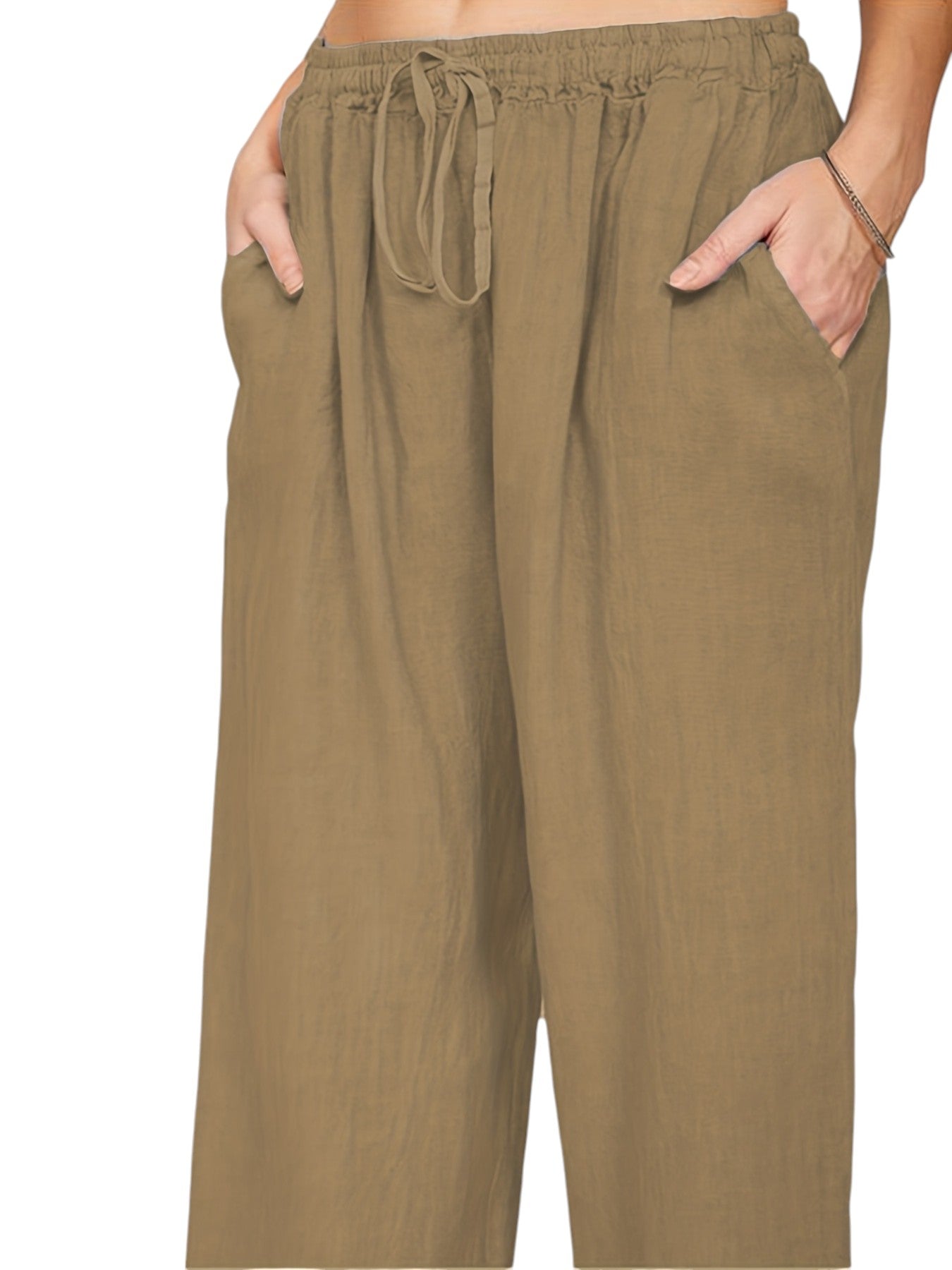 Wijde Dames Broek Met Hoge Taille