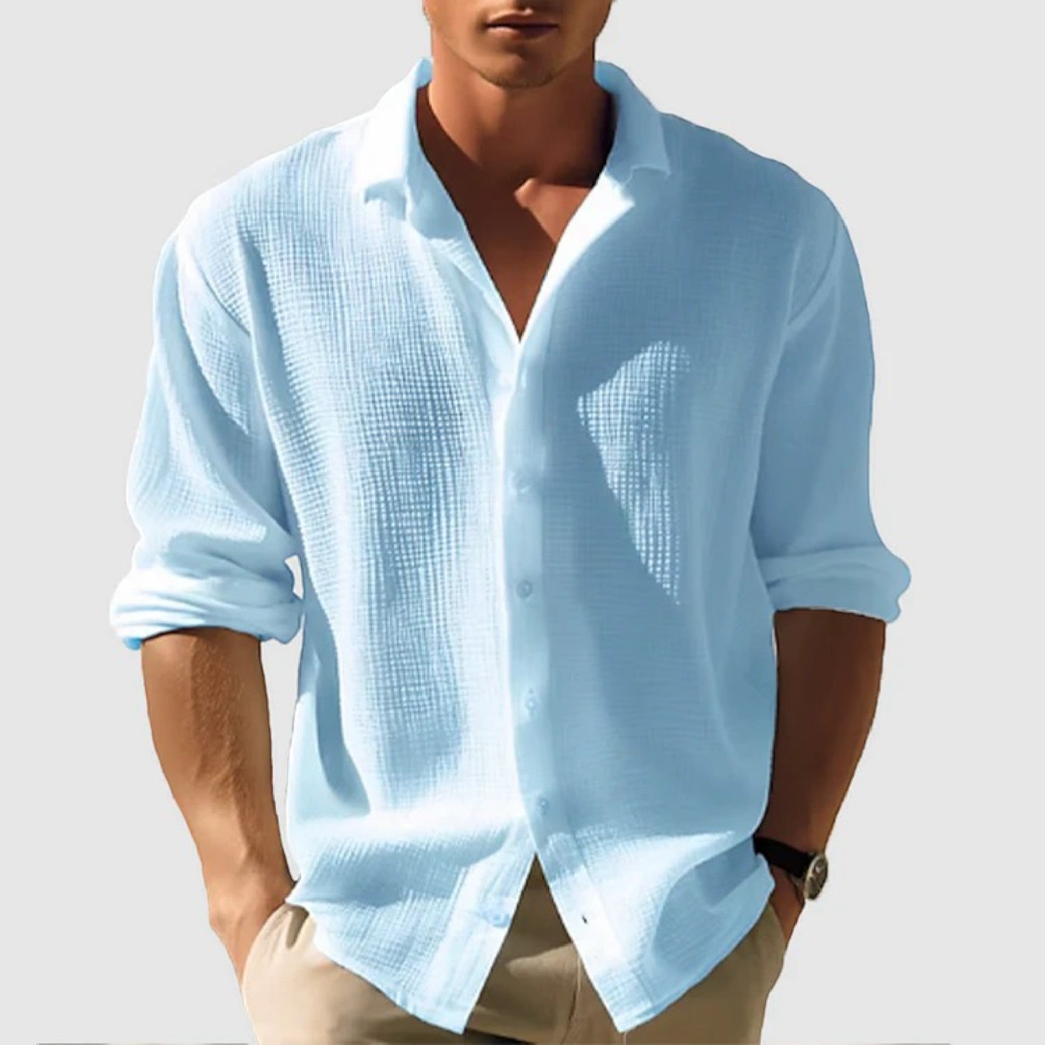 Sacha | Zomer Overhemd Voor Heren | Casual & Lange Mouwen
