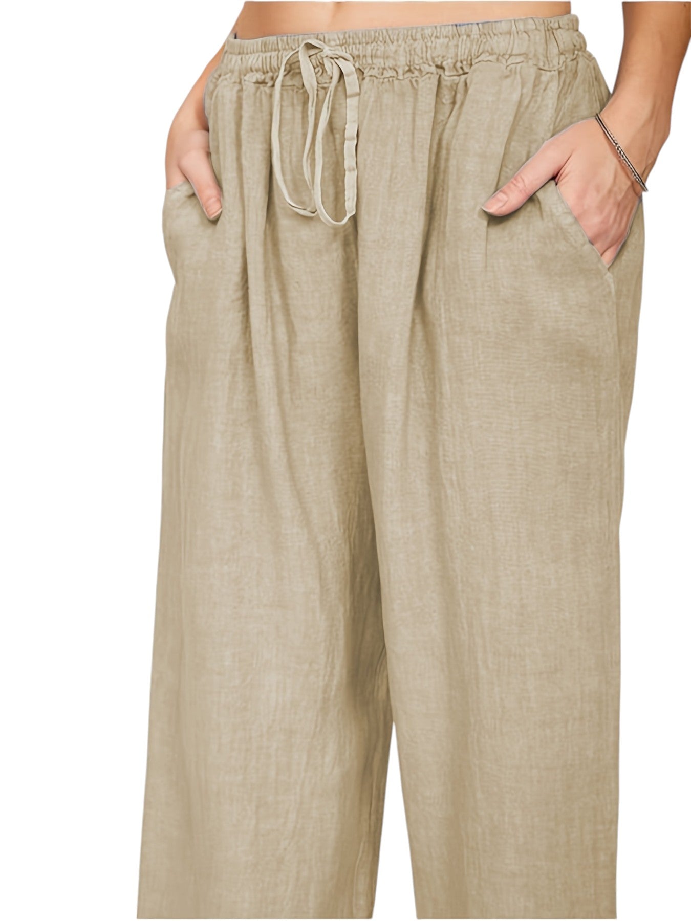 Wijde Dames Broek Met Hoge Taille