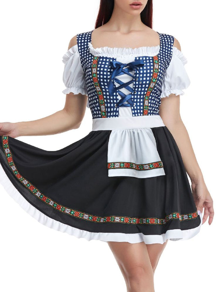Klassieke Oktoberfest Dirndljurk | Geruit Patroon