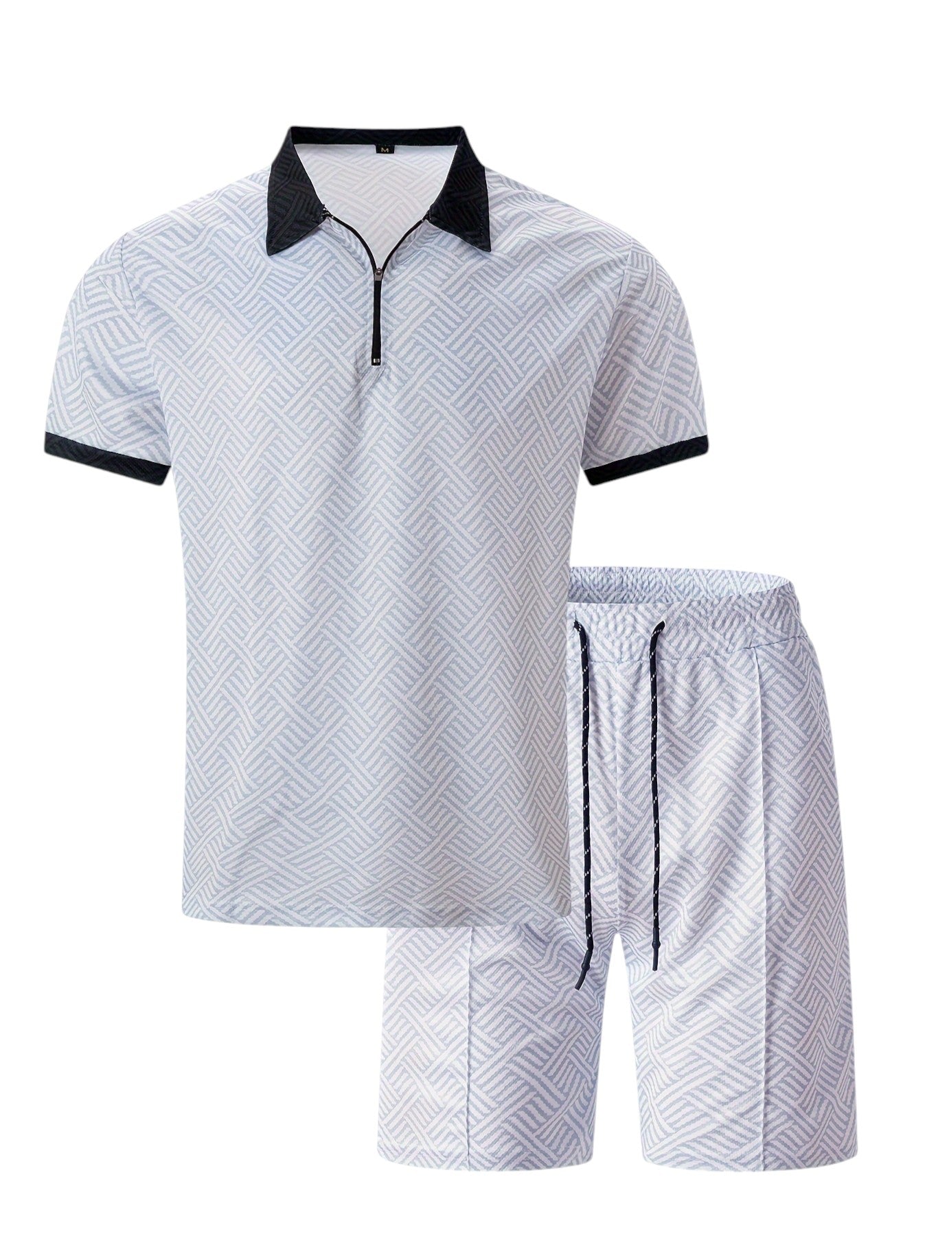 2-Delige Heren Set Half Zip Polo & Shorts