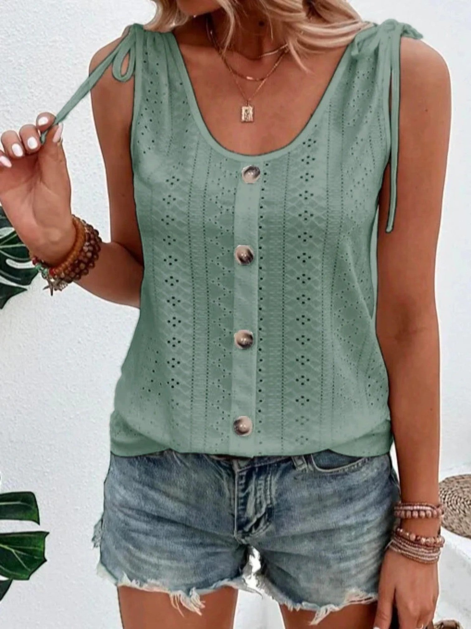 Calista | Casual Gebreide Zomer Top | Mouwloos