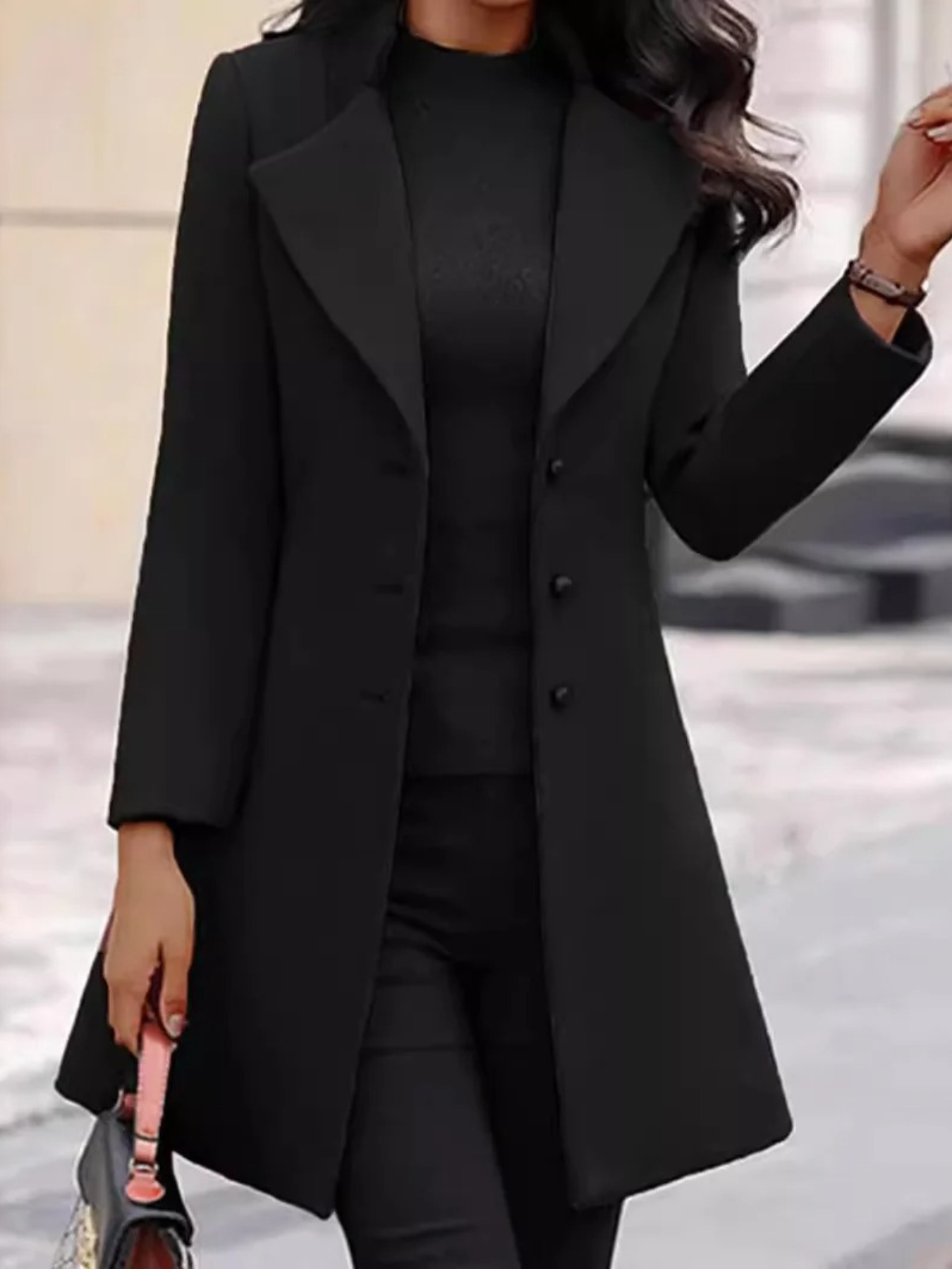Chanea - Slim-fit Trenchcoat Damesjas  met knopen chique elegant comfortabel najaarsjas
