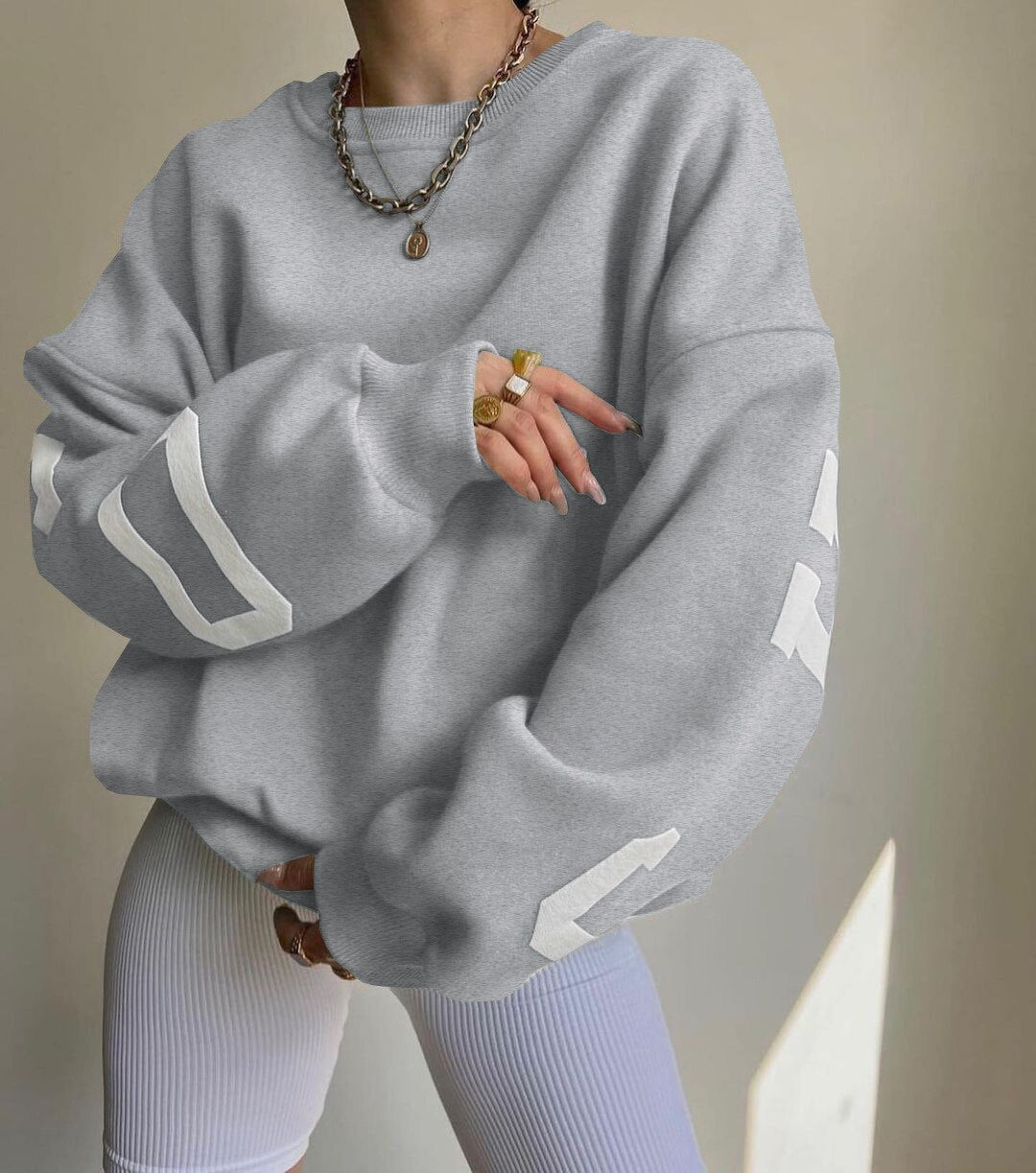 Oversized Sweater Met Ronde Hals