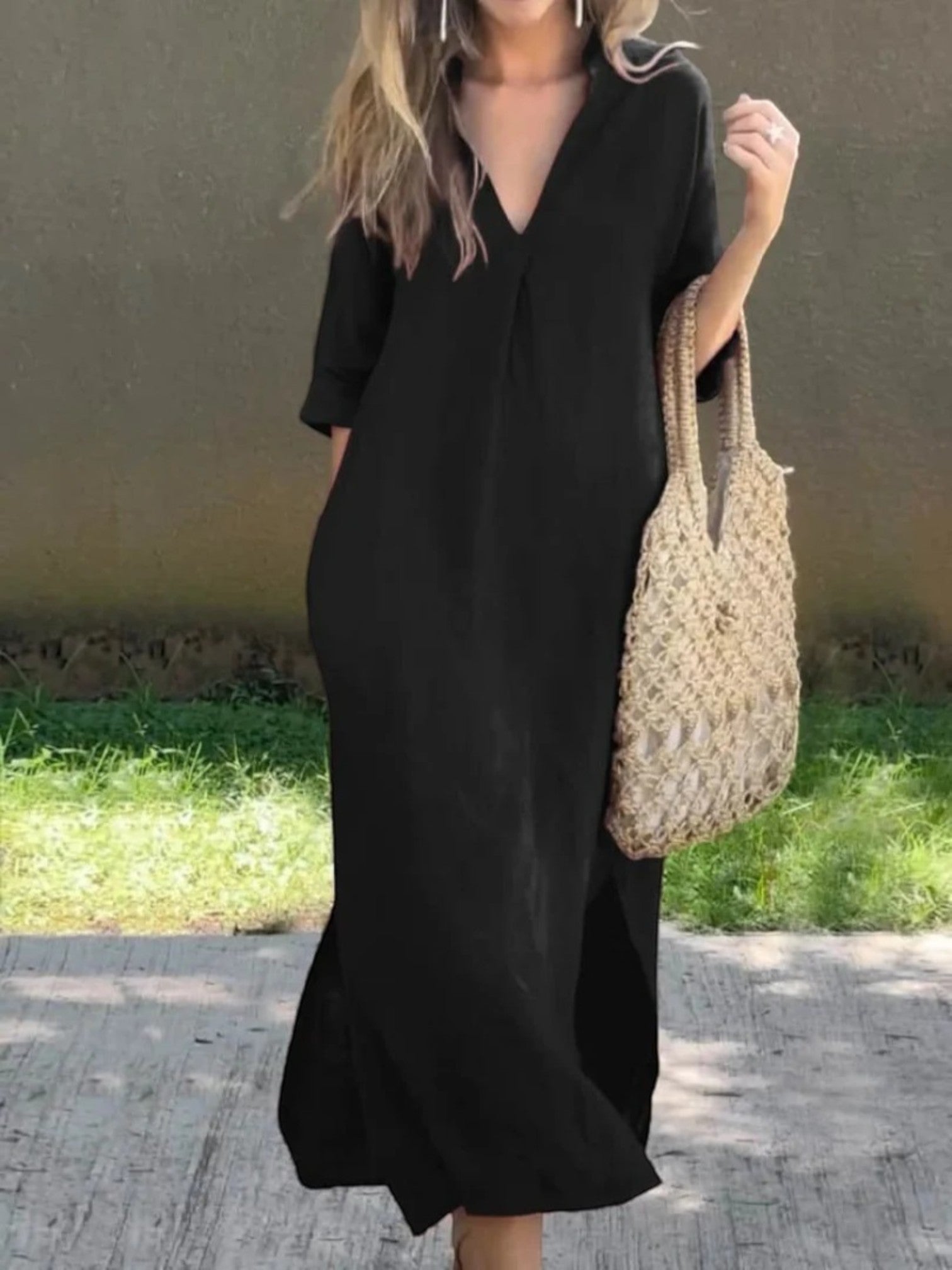 Anouk | Zomerjurkje Met V-hals | Midi