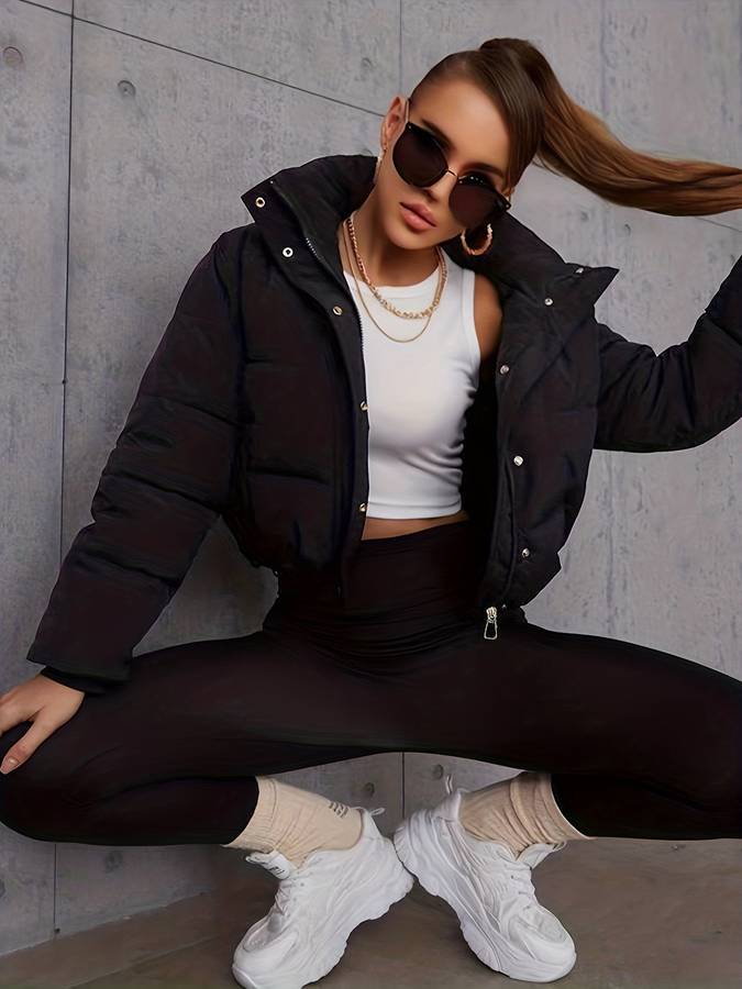 Stijlvolle Cropped Pufferjas - Amy