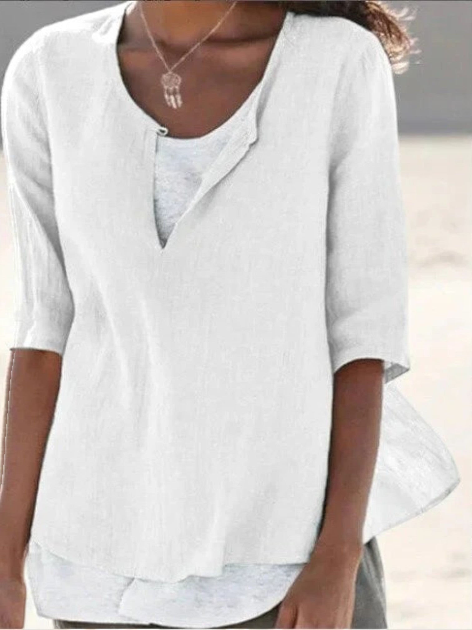 Anna | Gelaagde Zomerblouse Met V-hals