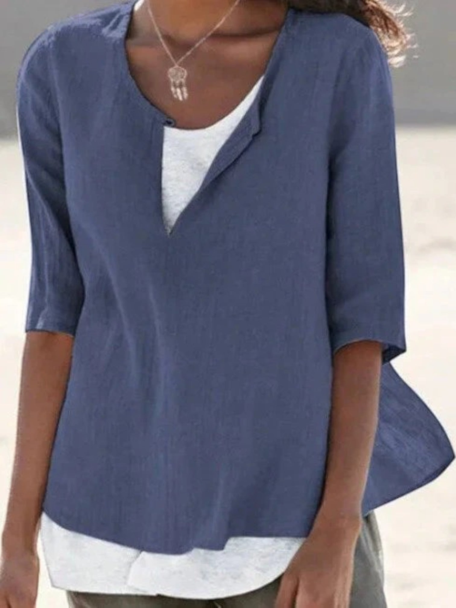 Anna | Gelaagde Zomerblouse Met V-hals