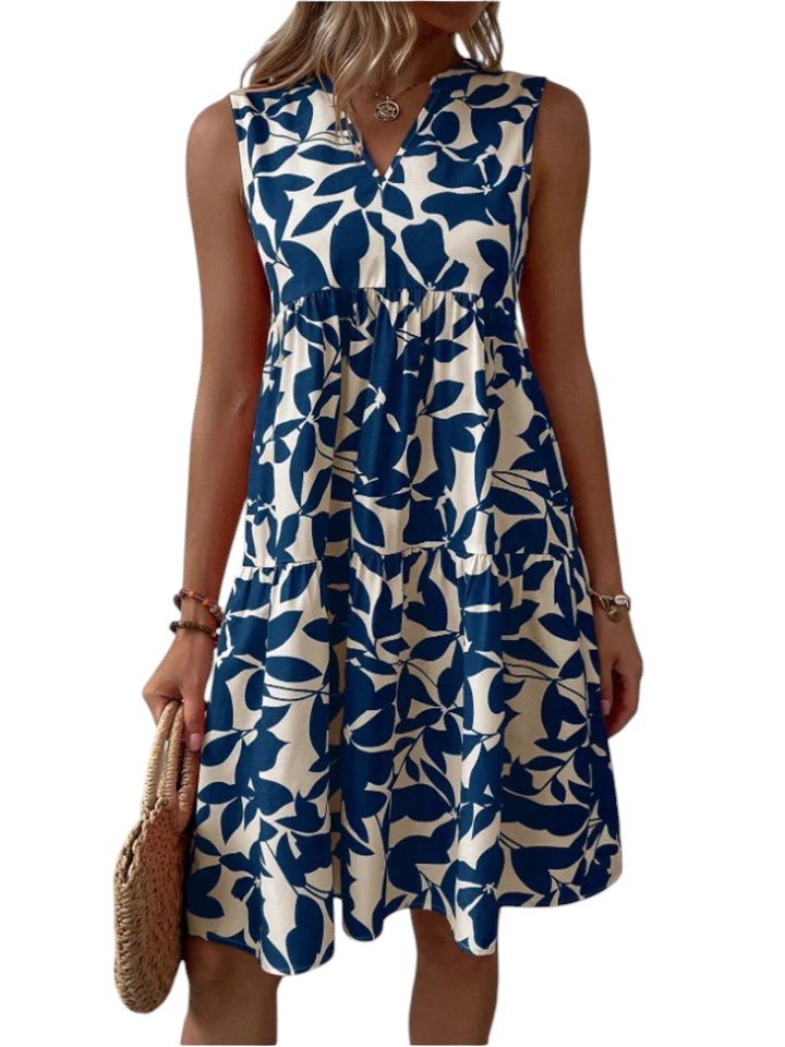 Dames Midi Zomerjurk Met V-hals