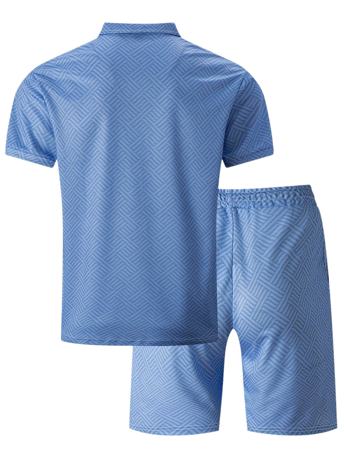 2-Delige Heren Set Half Zip Polo & Shorts