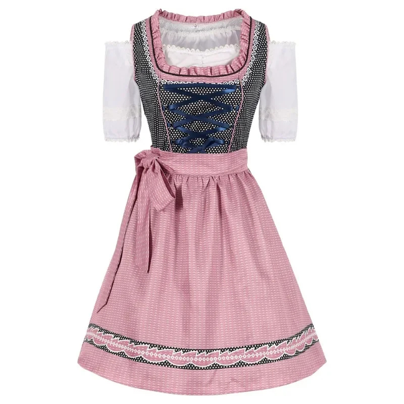 Roze Oktoberfest Dirndljurk | Blouse Met Ruches