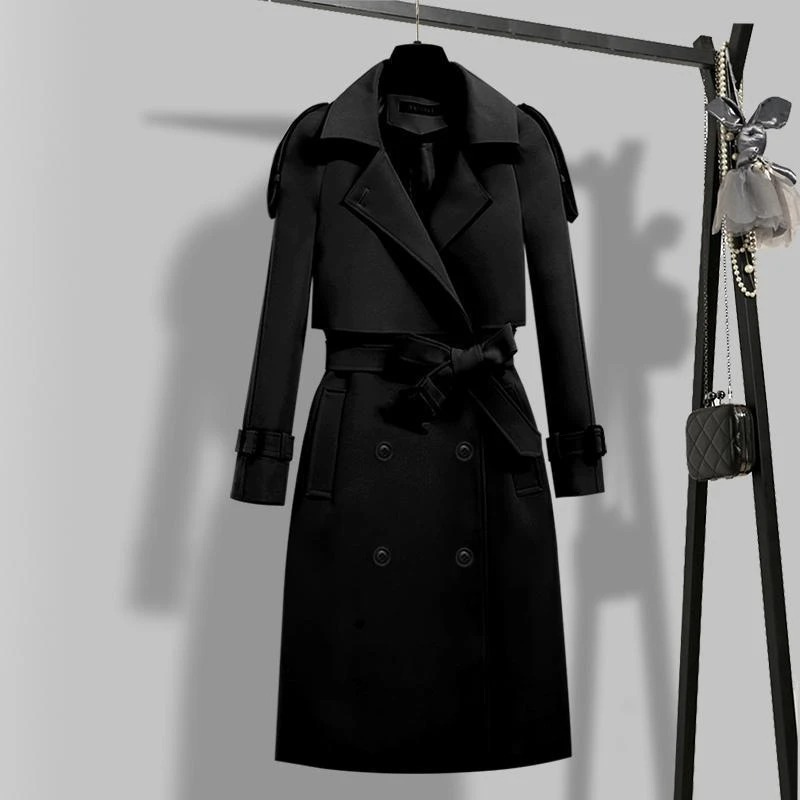 Analea - Luxury Trenchcoat Lang Dames met knopen en riem luxe comforrtabel chique