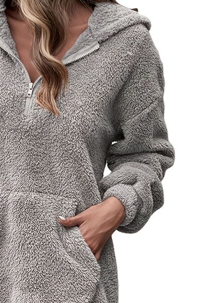 Oversized Zachte Hoodie Met Halve Rits - Comfy