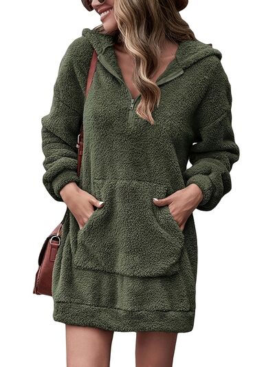 Oversized Zachte Hoodie Met Halve Rits - Comfy