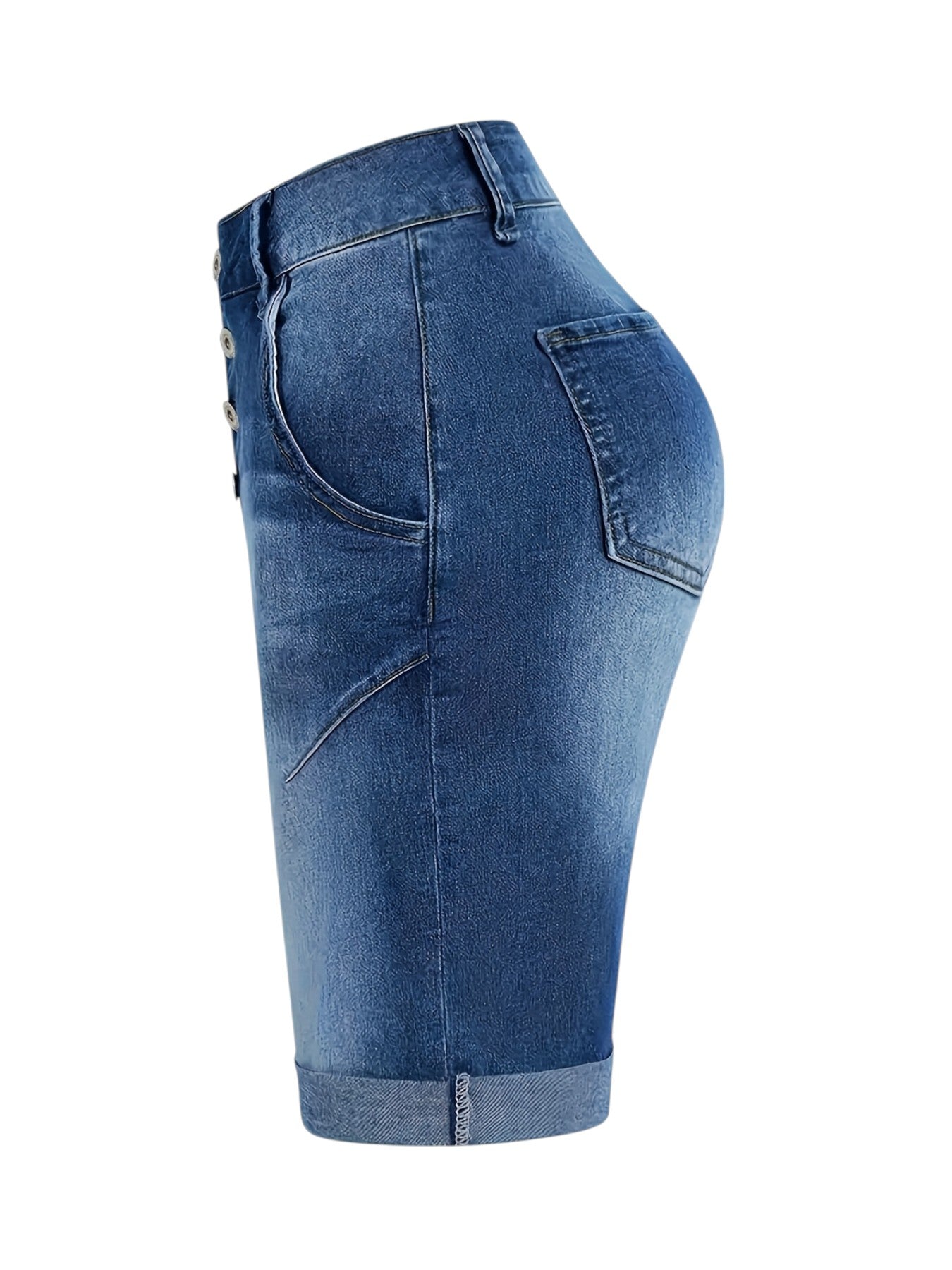 Dames Denim Shorts Met Stretch