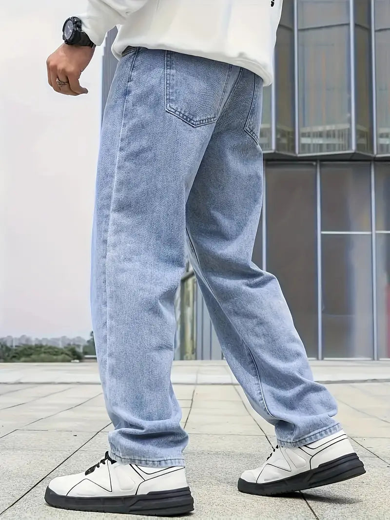 Casual Straight Leg Lichte Washed Heren Jeans - Velanza