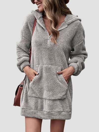 Oversized Zachte Hoodie Met Halve Rits - Comfy
