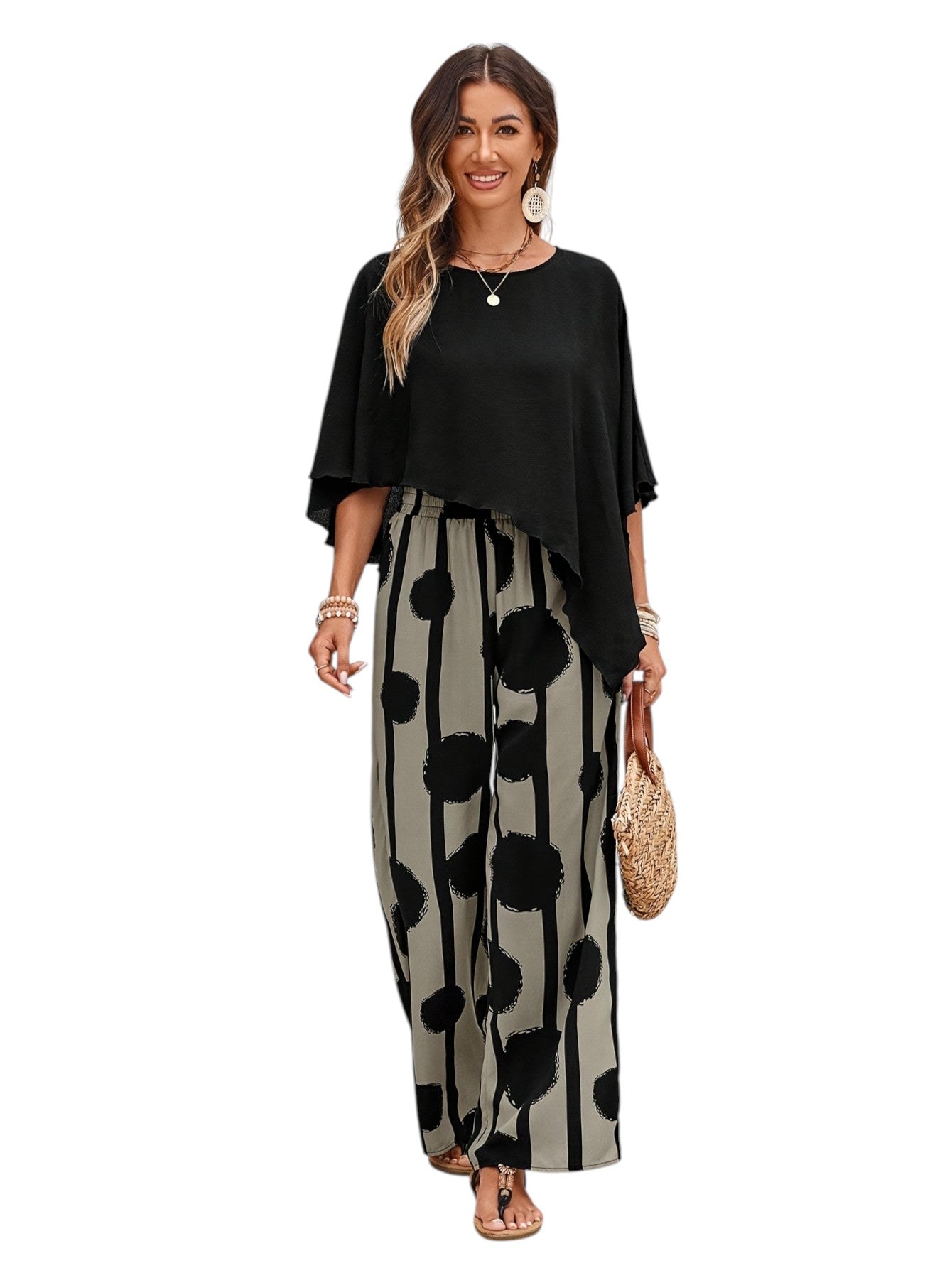 2-Delige Zomer Set Losse Top & Wijde Broek