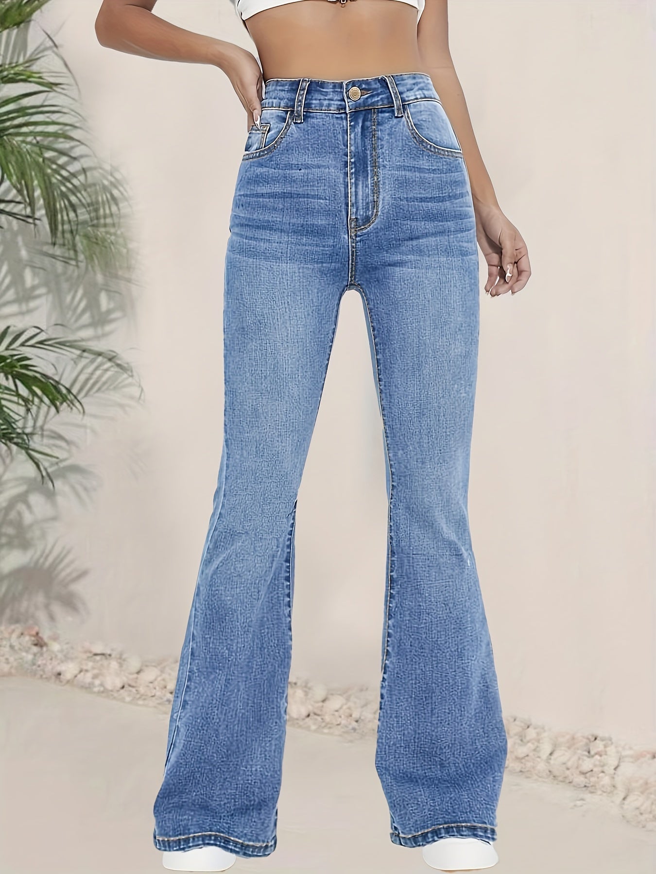 Modieuze Spijkerbroek Met Hoge Taille Dames