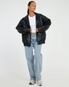 losse oversized leren jas dames