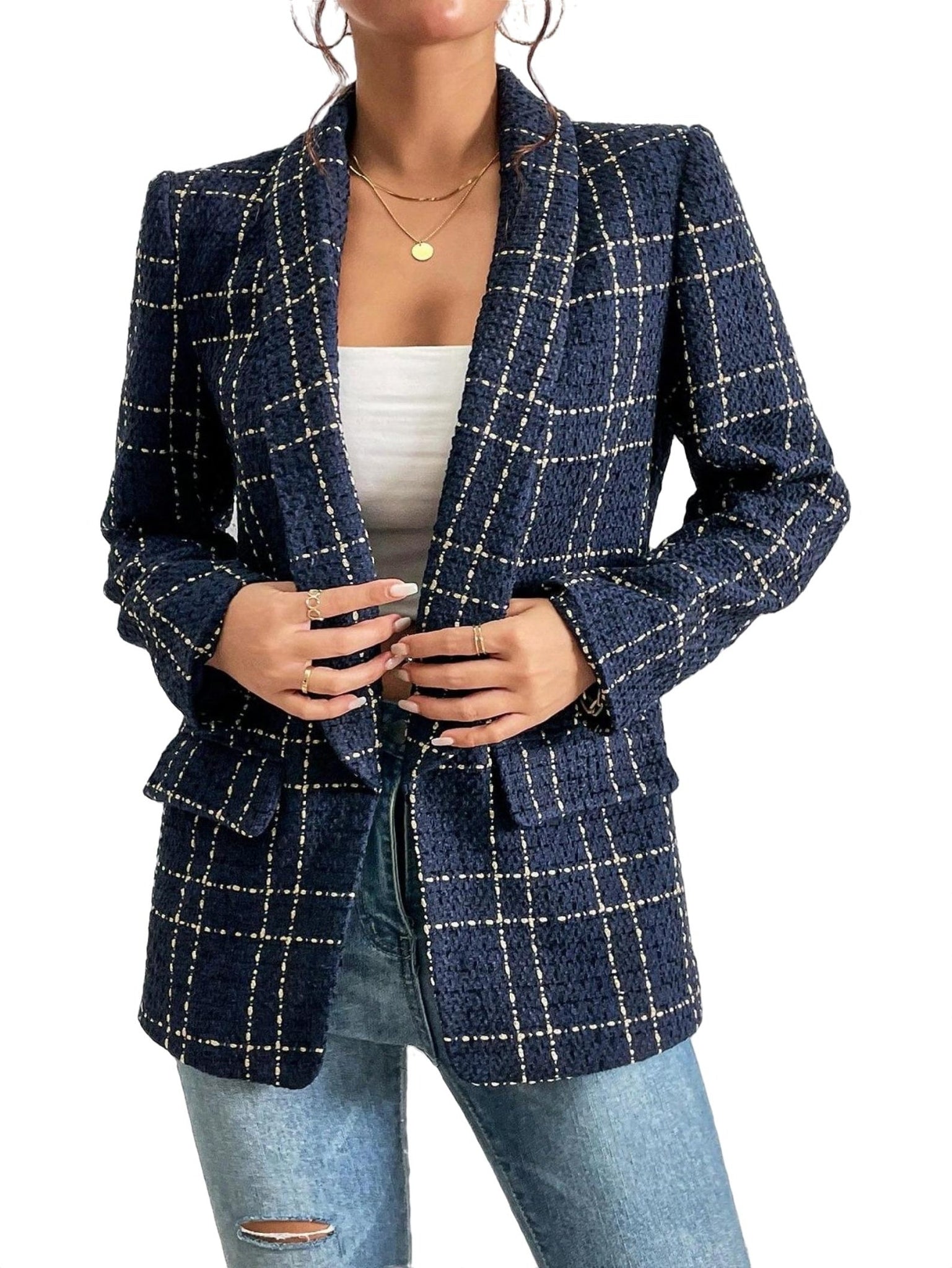 Geruite Dames Blazer Jas - Lucia