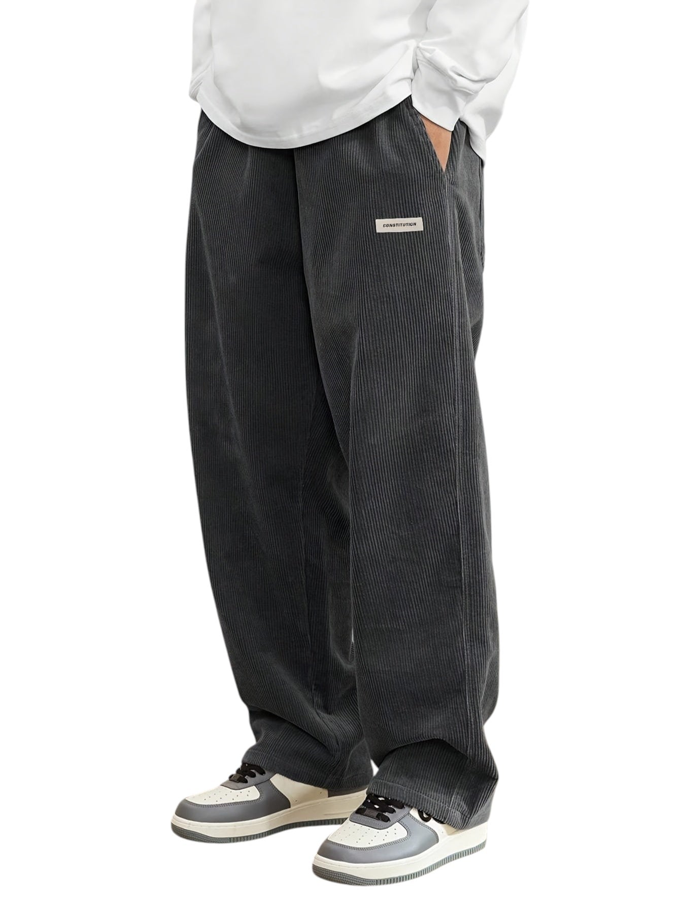 Heren Corduroy Broek Met Zakken
