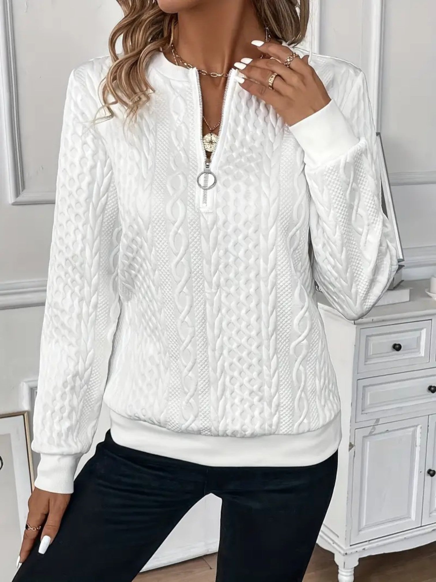 Vera | Dames Sweater Met Halve Rits