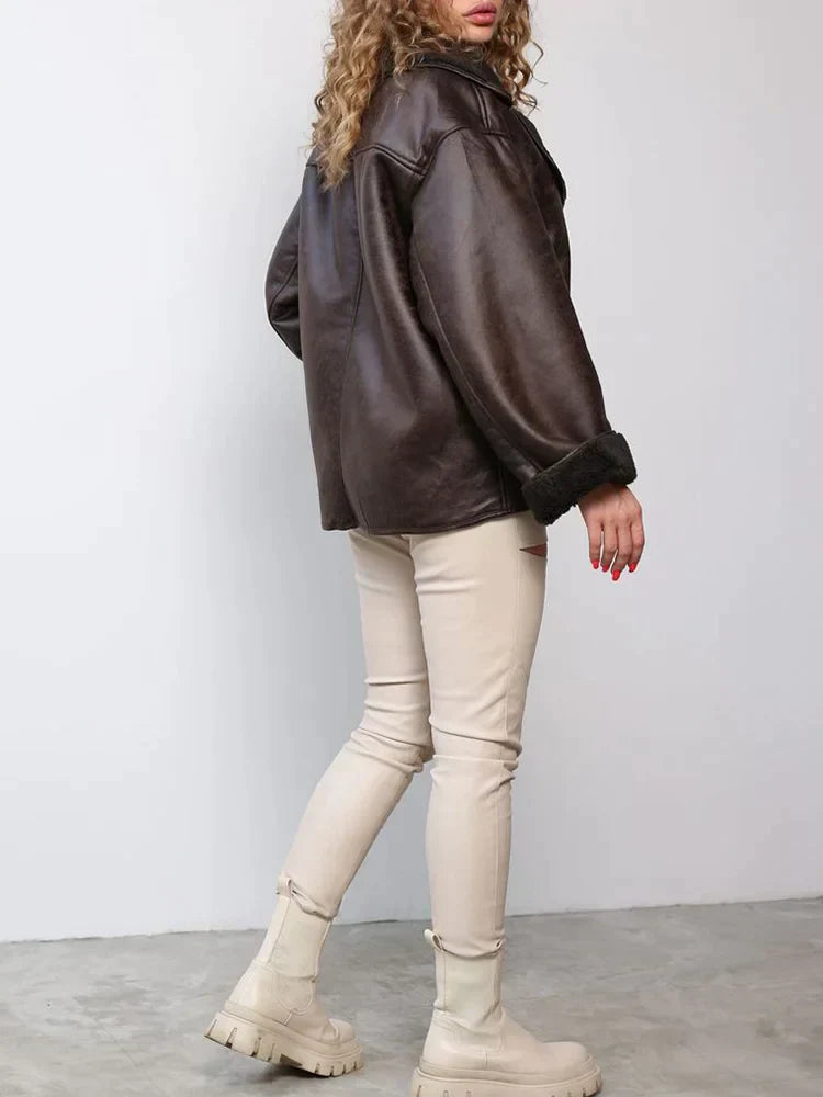 Vintage Leren Jas Voor Dames