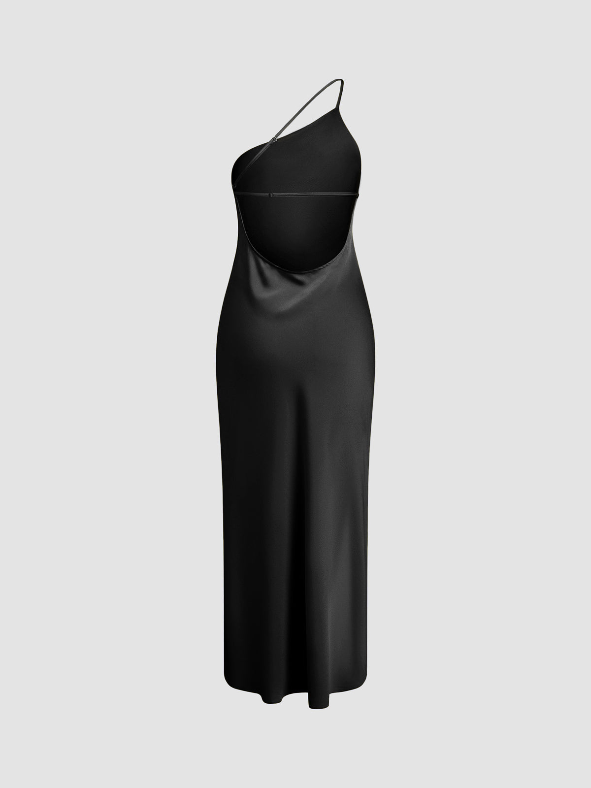 Chique Satijnen Maxi Jurk Met Open Rug