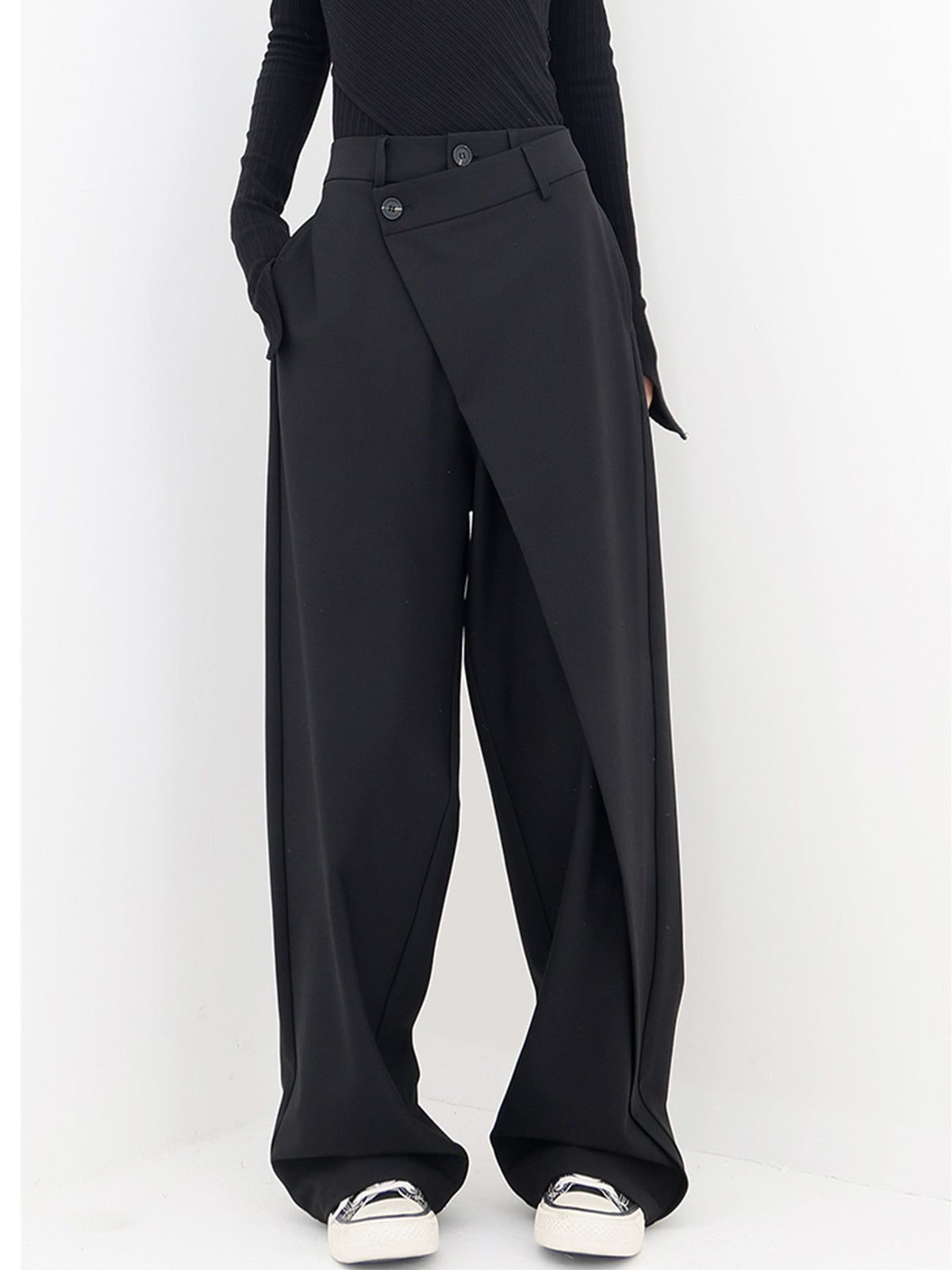 Asymmetrische Broek Met Wijde Pijpen Dames