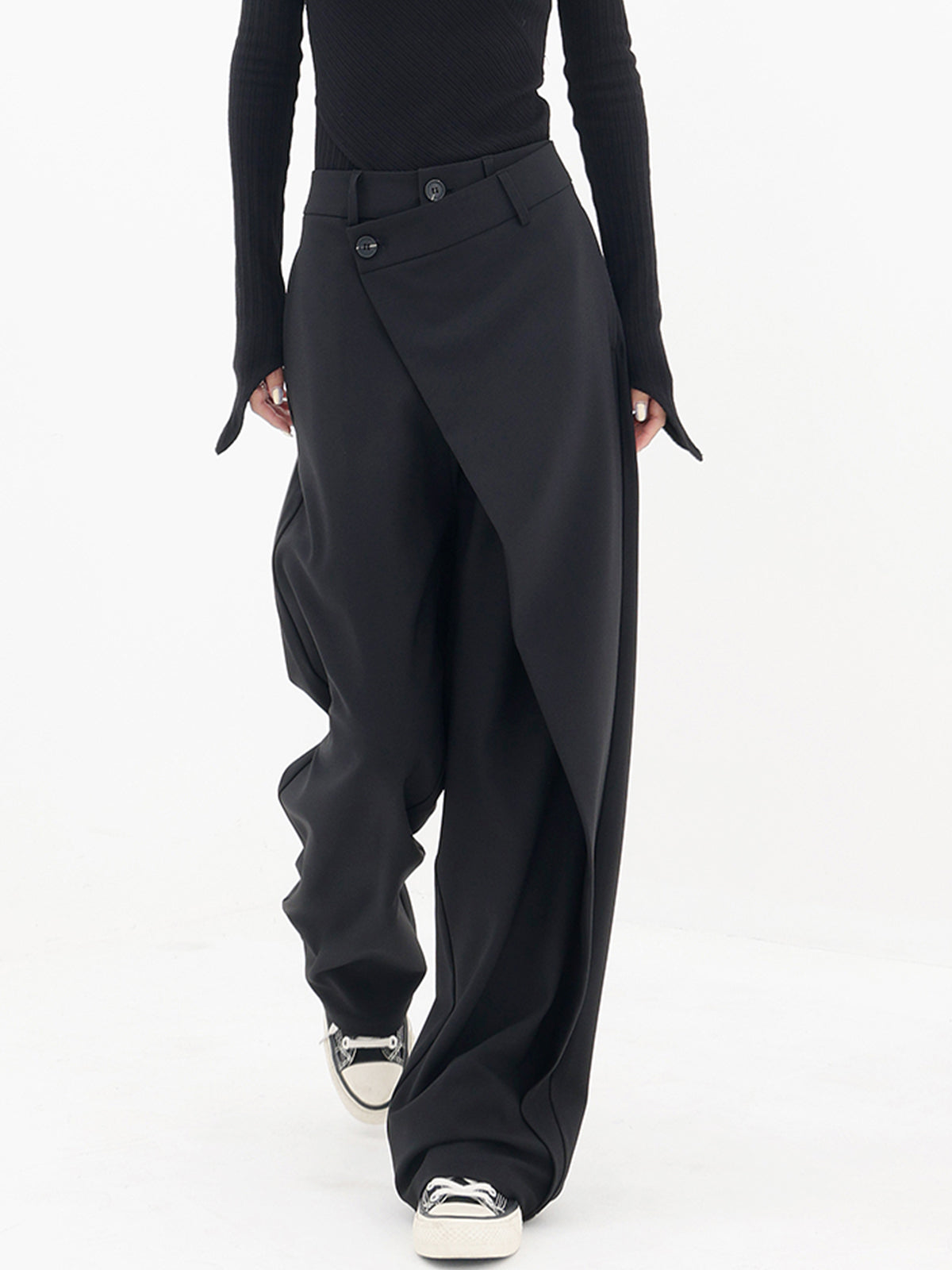 Asymmetrische Broek Met Wijde Pijpen Dames