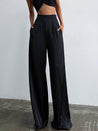 Losse satijnen Broek Met Hoge Taille