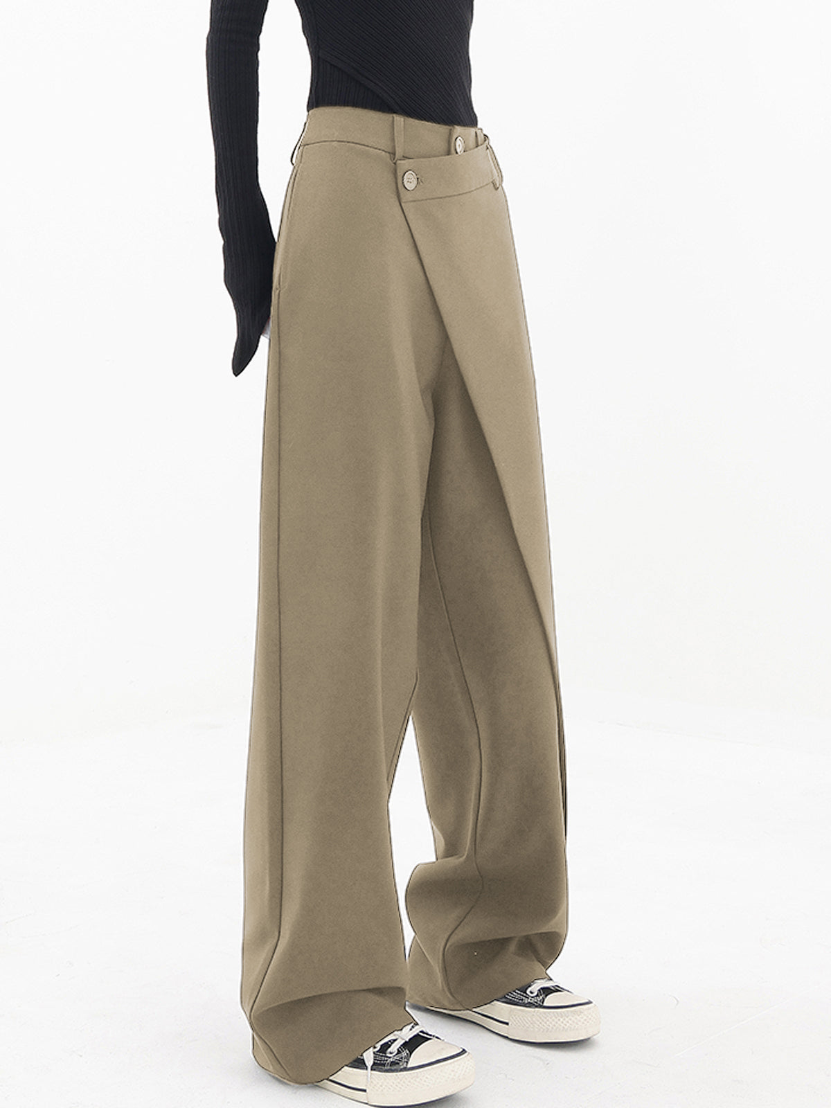 Asymmetrische Broek Met Wijde Pijpen Dames
