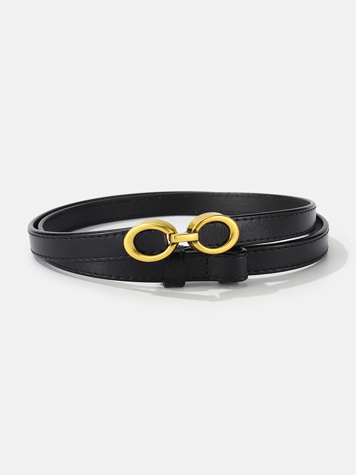 Smalle Leren Riem Met Ringengesp Dames