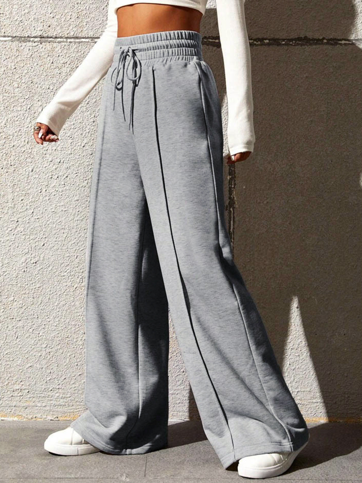 Vrije Tijds Joggingbroek Met Wijde Pijpen