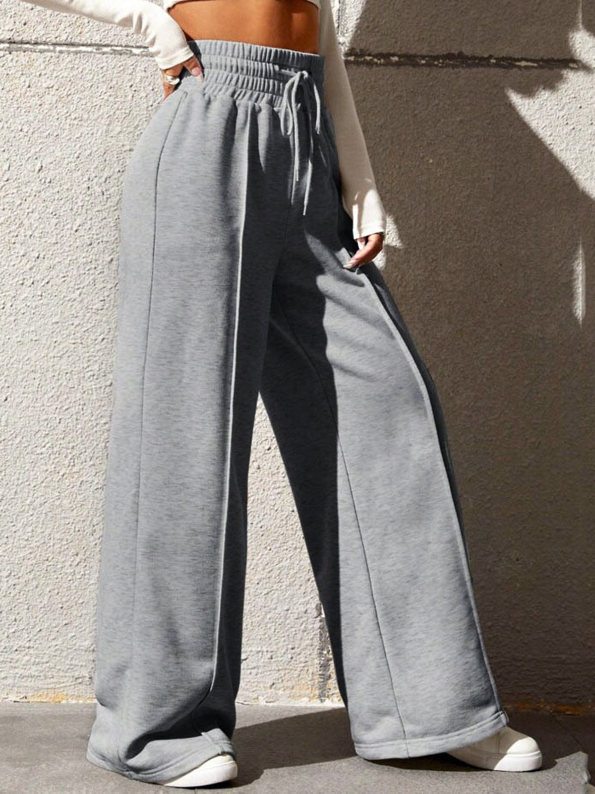 Vrije Tijds Joggingbroek Met Wijde Pijpen