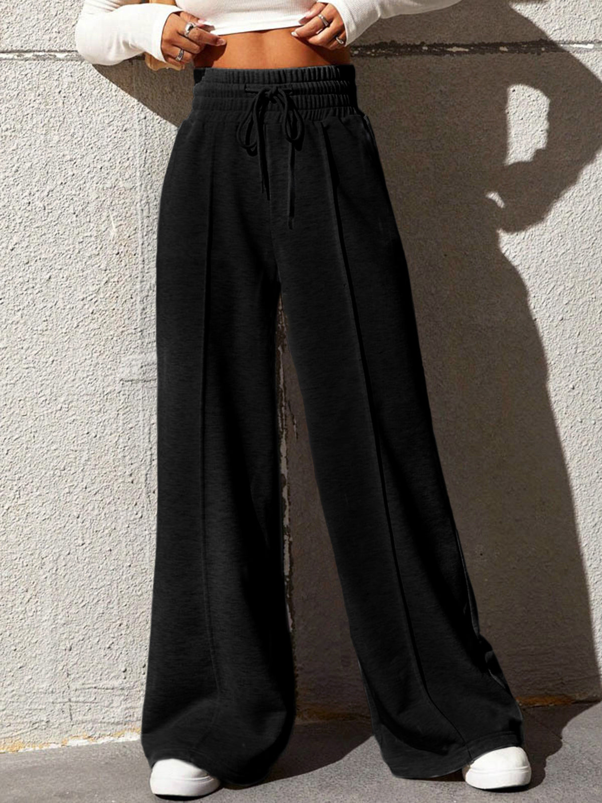 Vrije Tijds Joggingbroek Met Wijde Pijpen