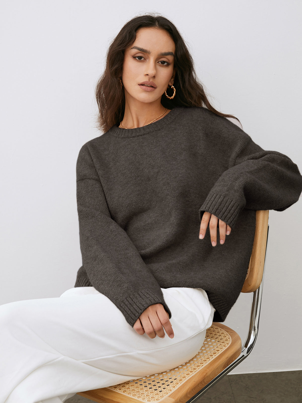 Casual Gebreide Basic Trui voor Dames